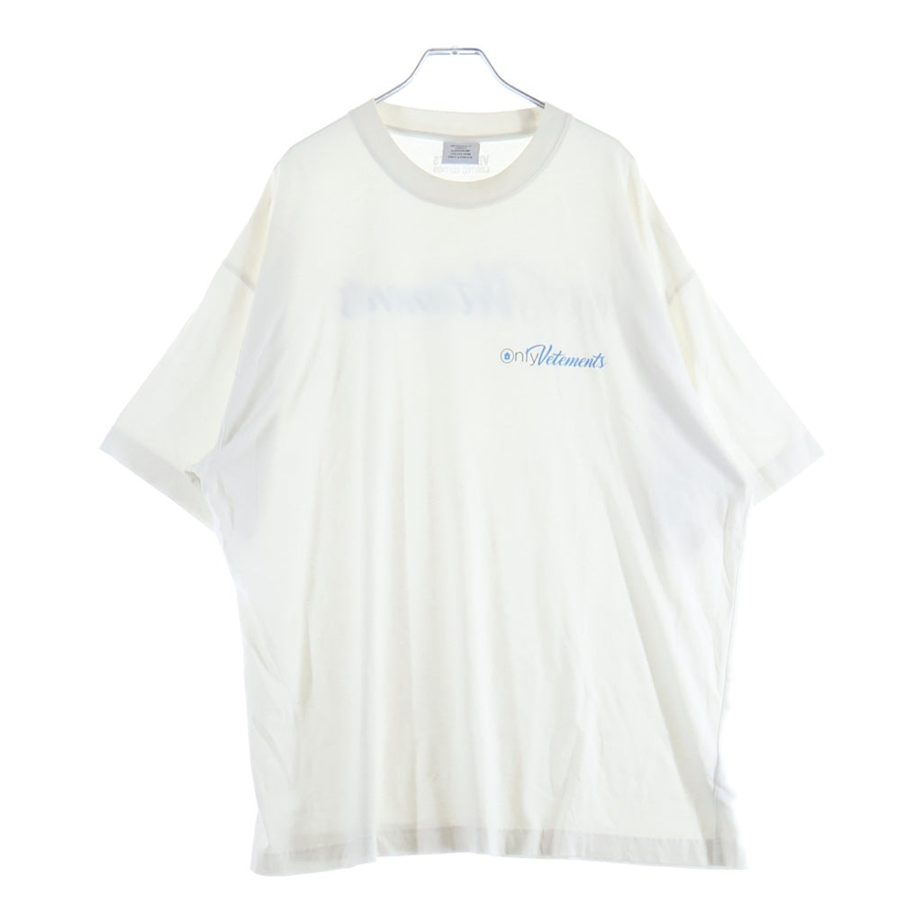 VETEMENTS(ヴェトモン) Only T-Shirt ロゴプリントクルーネック半袖Tシャツカットソー ホワイト UA63TR161W