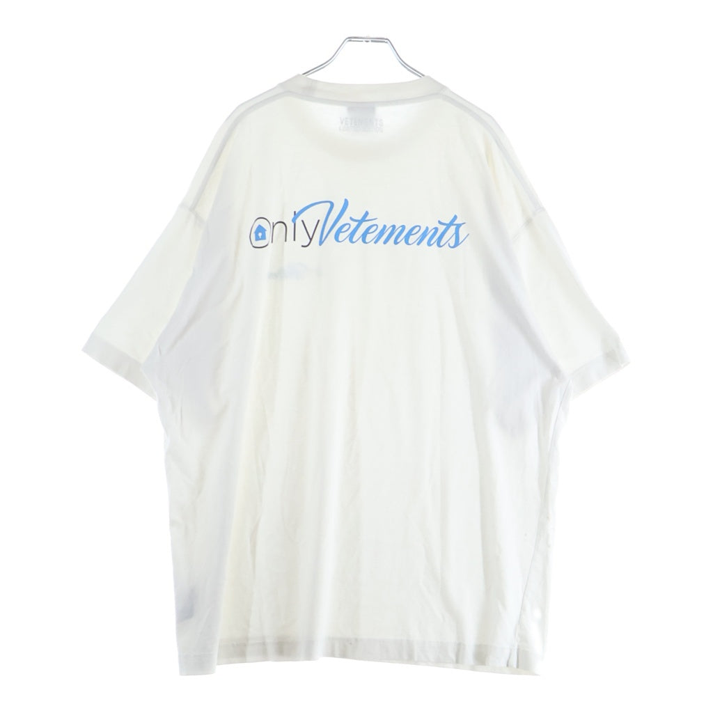 VETEMENTS(ヴェトモン) Only T-Shirt ロゴプリントクルーネック半袖Tシャツカットソー ホワイト UA63TR161W