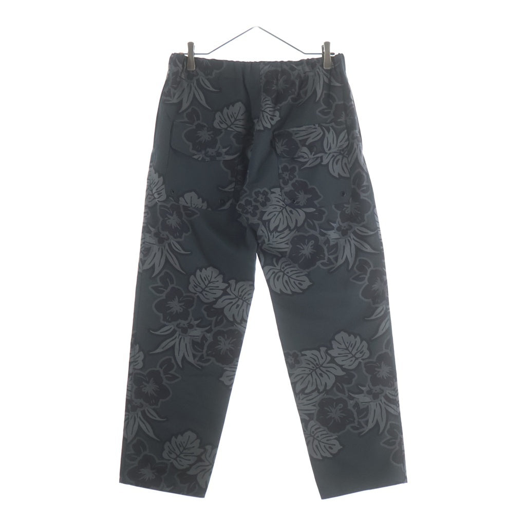 COMME des GARCONS HOMME PLUS(コムデギャルソンオムプリュス) 11SS ドローコード テーパード パンツ ハイビスカス柄 ダークグリーン EG-P024