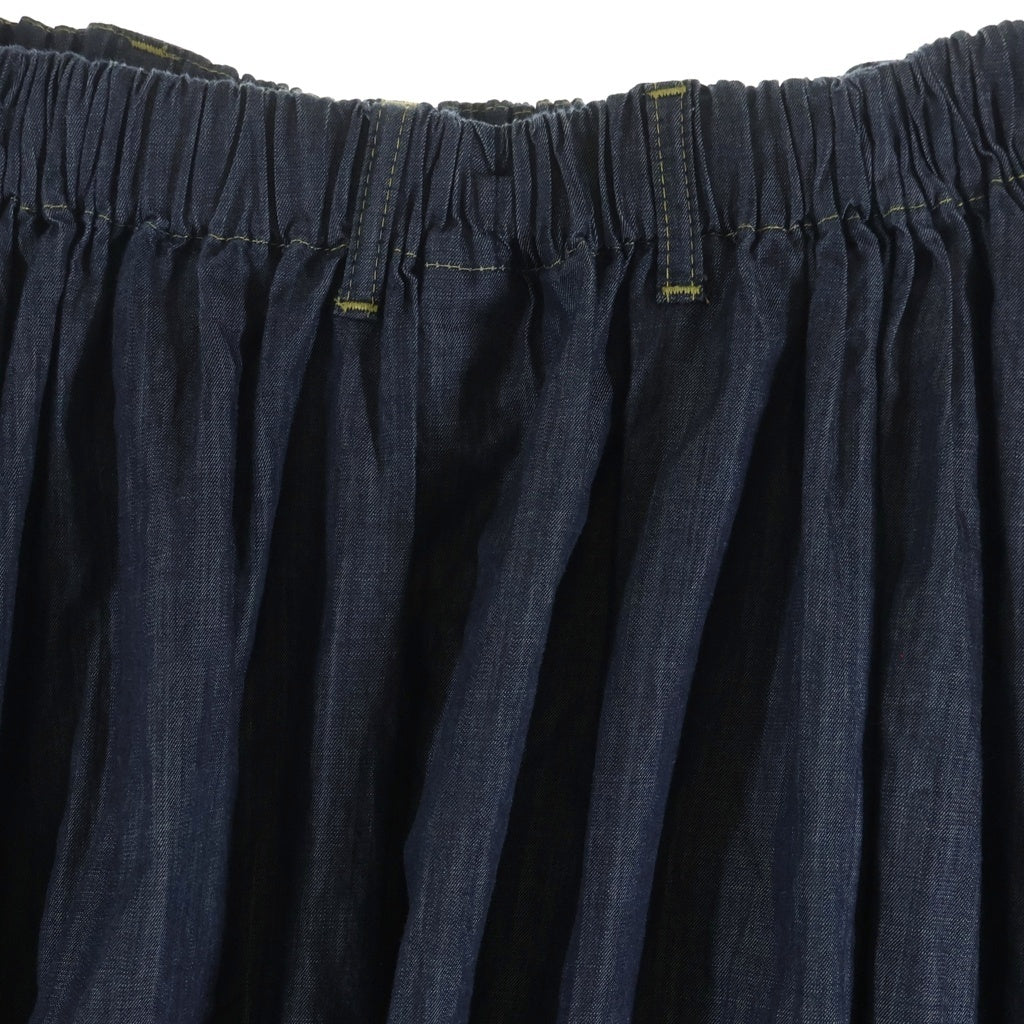 COMME des GARCONS HOMME PLUS(コムデギャルソンオムプリュス) 11SS Long Skirt サルエルパンツ デニム柄 インディゴ EG-P022 レディース