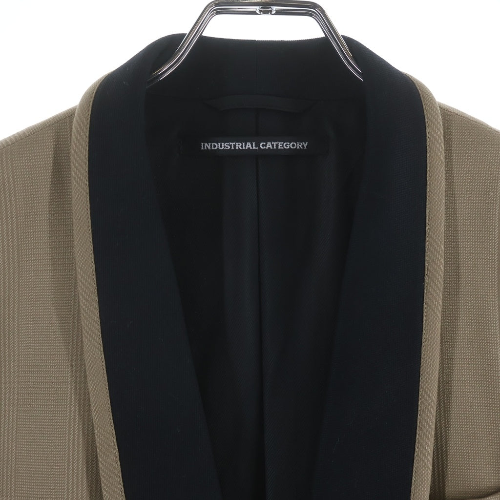 NO BRAND(ノーブランド) INDUSTRIAL CATEGORY Tailored Jacket Pants インダストリアルカテゴリー シルク テーラードジャケット テーパードパンツ セットアップ ベージュ
