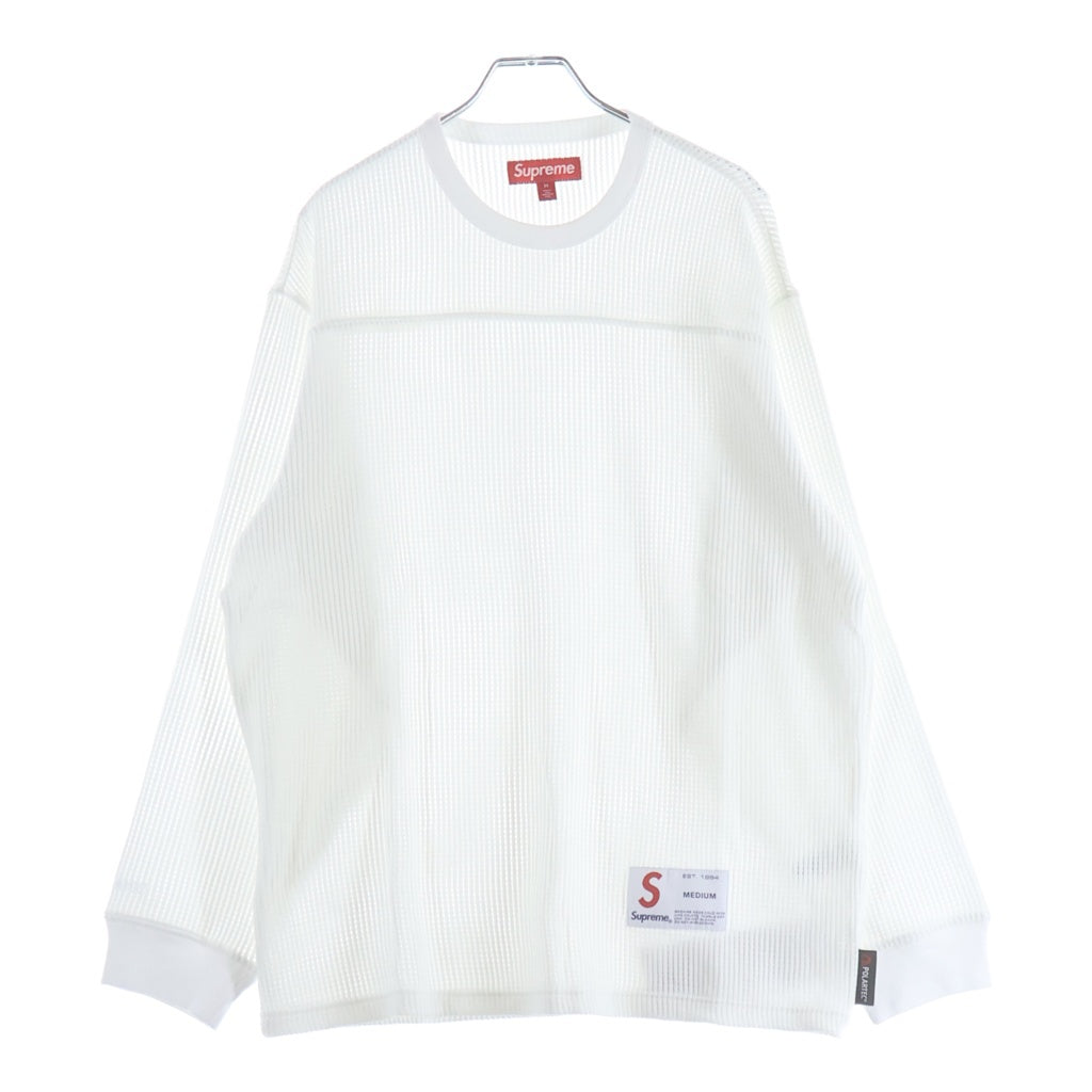 SUPREME(シュプリーム) 25SS Polartec Mesh L/S Football Top ポーラテック メッシュフットボールシャツ 長袖Tシャツ ロンT ホワイト