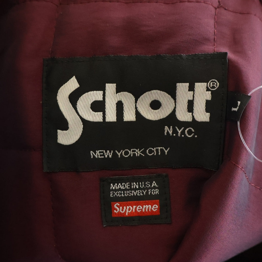 SUPREME(シュプリーム) 25AW Schott Leather Racer Jacket ショット レザーレーサージャケット ブラック