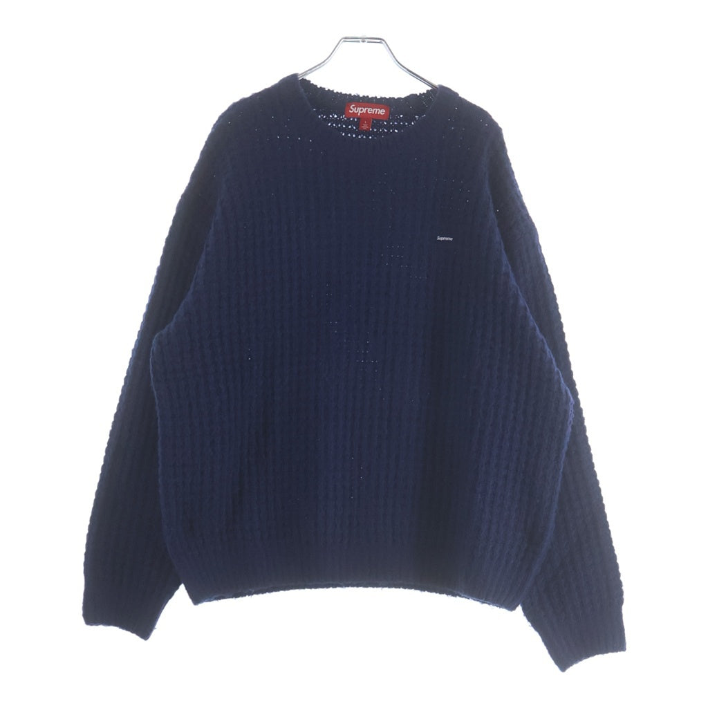 SUPREME(シュプリーム) 25AW Small Box Waffle Sweater スモールボックスロゴ クルーネックワッフルニットセーター ネイビー