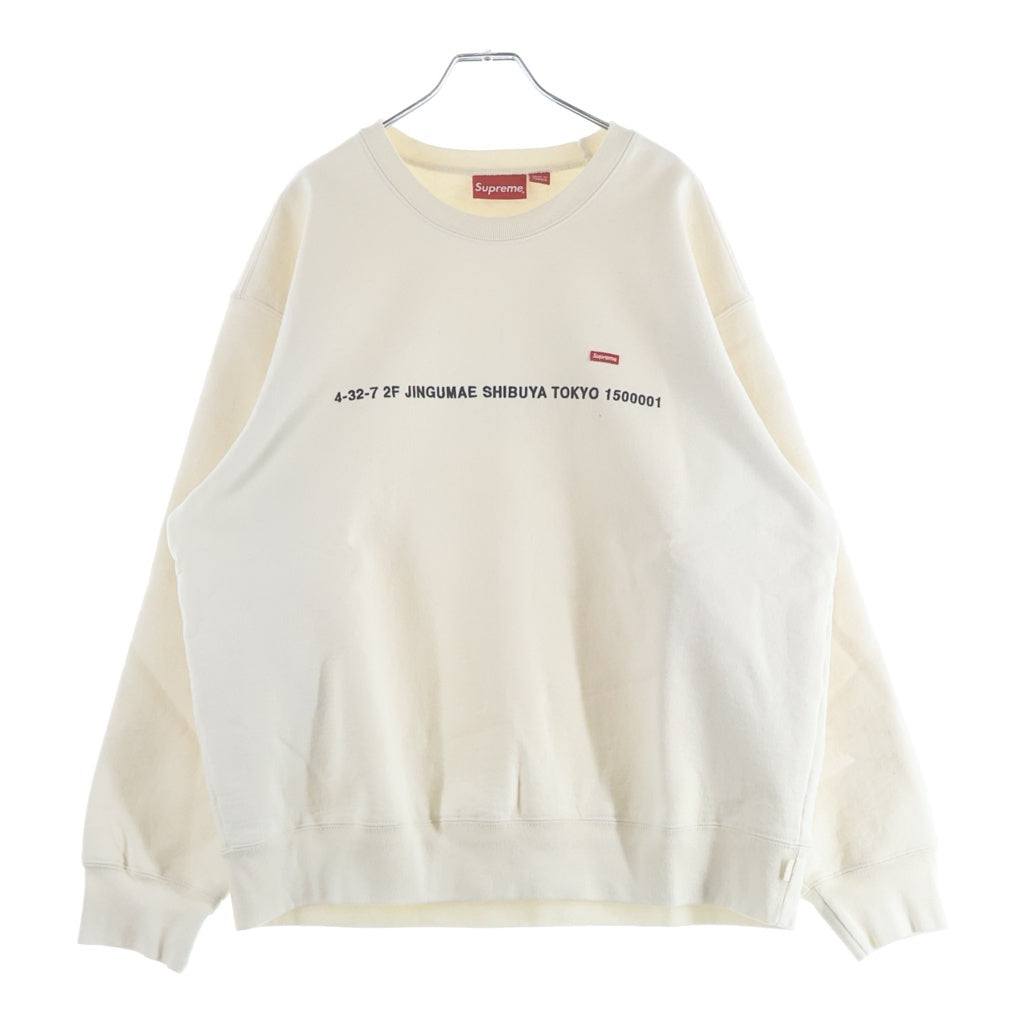 SUPREME(シュプリーム) 22AW Shop Small Box Crewneck (Tokyo) 東京限定 スモールボックスロゴ クルーネックスウェットトレーナー アイボリー