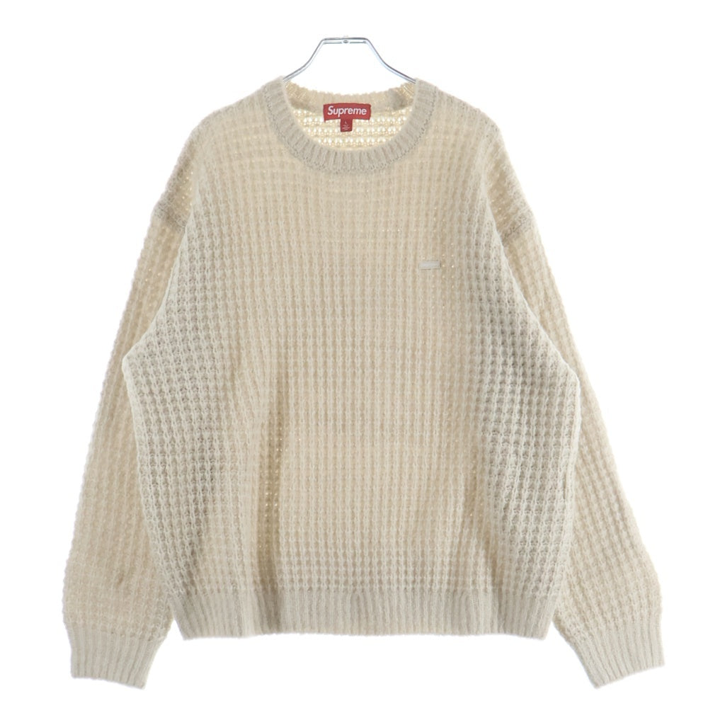 SUPREME(シュプリーム) 25AW Small Box Waffle Sweater スモールボックスロゴ クルーネックワッフルニットセーター ナチュラル アイボリー