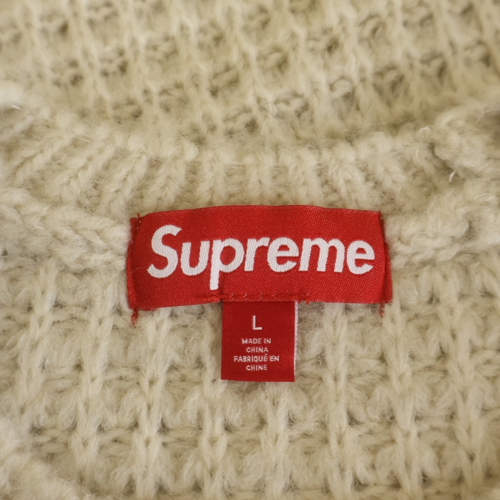 SUPREME(シュプリーム) 25AW Small Box Waffle Sweater スモールボックスロゴ クルーネックワッフルニットセーター ナチュラル アイボリー