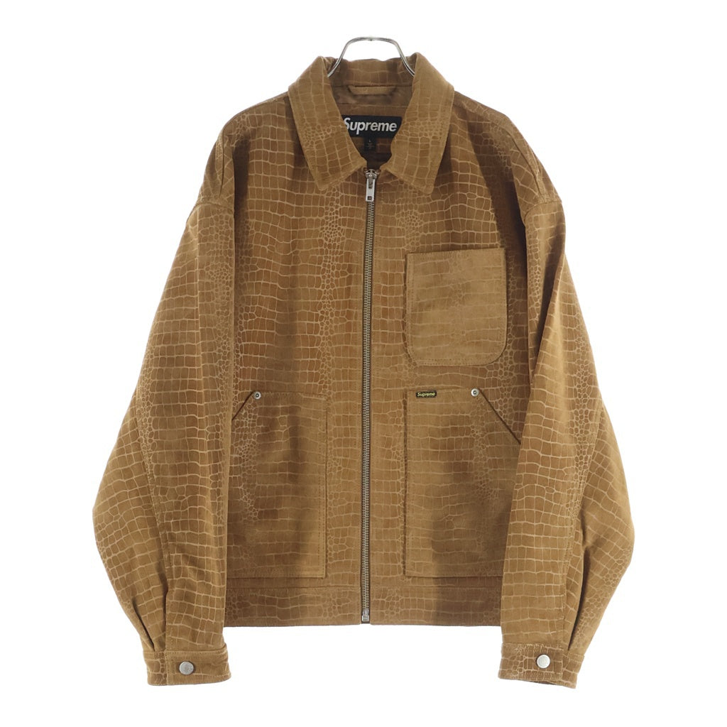 SUPREME(シュプリーム) 24AW Suede Work Jacket Croc スウェードレザー クロコ柄 ワークジャケット ベージュ
