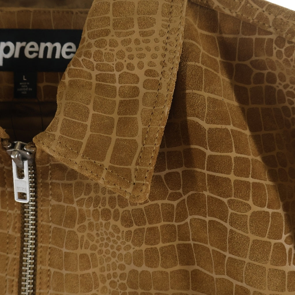 SUPREME(シュプリーム) 24AW Suede Work Jacket Croc スウェードレザー クロコ柄 ワークジャケット ベージュ