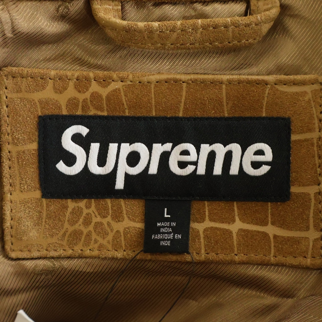 SUPREME(シュプリーム) 24AW Suede Work Jacket Croc スウェードレザー クロコ柄 ワークジャケット ベージュ