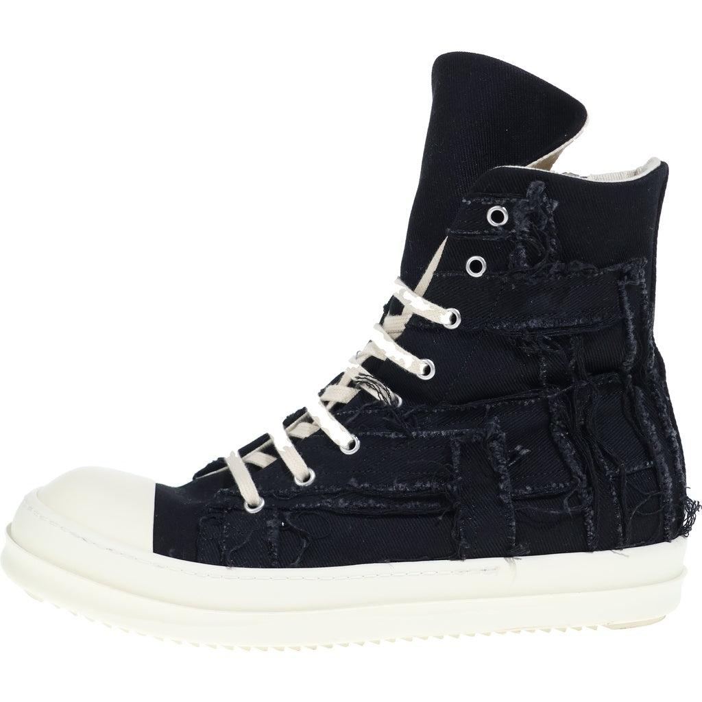 DRKSHDW(ダークシャドウ) Frayed Denim High Top Sneakers デニムハイカットスニーカー ブラック