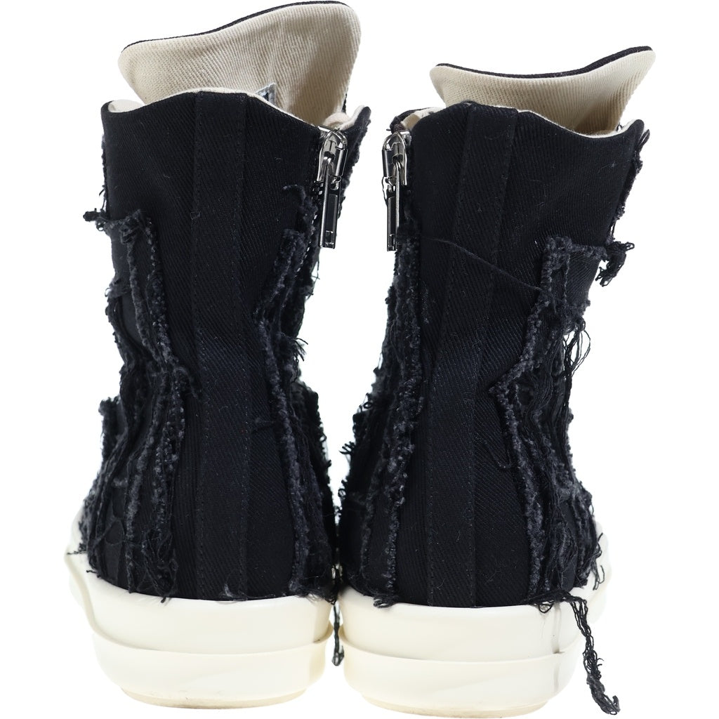 DRKSHDW(ダークシャドウ) Frayed Denim High Top Sneakers デニムハイカットスニーカー ブラック