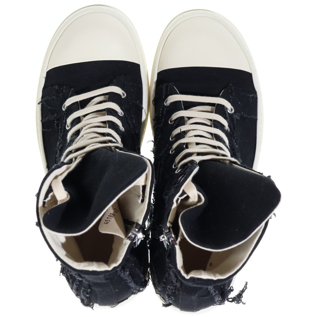 DRKSHDW(ダークシャドウ) Frayed Denim High Top Sneakers デニムハイカットスニーカー ブラック