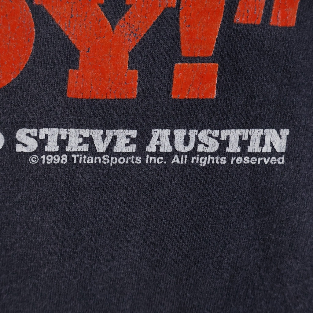 VINTAGE(ヴィンテージ) 90s STONE COLD 3:16 AUSUTIN 1998 WWF ストーンコールド プロレスラー 半袖Tシャツ カットソー ブラック
