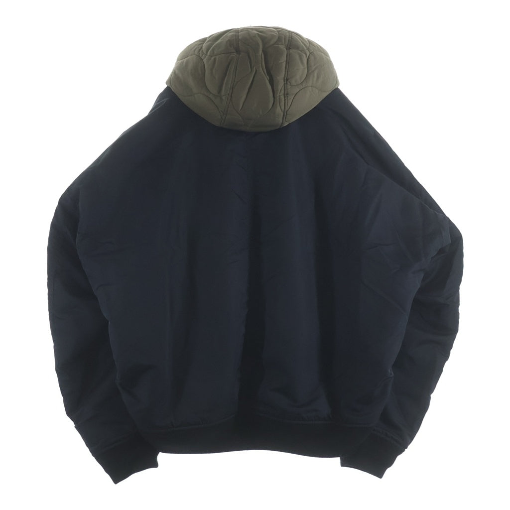 MAISON MIHARAYASUHIRO(メゾンミハラヤスヒロ) HOODED BOMBER JACKET キルティング フード付き ボンバージャケット MA-1 ブラック A15BL062