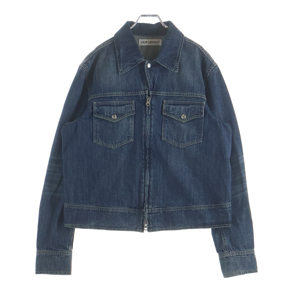 OUR LEGACY(アワーレガシー) 24AW TRUCKER JACKET VINTAGE DENIM ヴィンテージデニム トラッカー ジップジャケット 長袖 インディゴブルー M4245TW