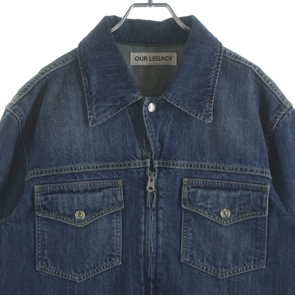 OUR LEGACY(アワーレガシー) 24AW TRUCKER JACKET VINTAGE DENIM ヴィンテージデニム トラッカー ジップジャケット 長袖 インディゴブルー M4245TW
