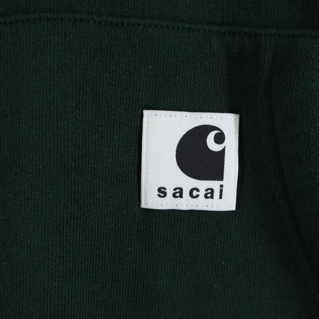 Sacai(サカイ) Carhartt WIP Cotton Jersey Hoodie 25-00993S ×カーハート プルオーバーパーカー フーディー カーキ