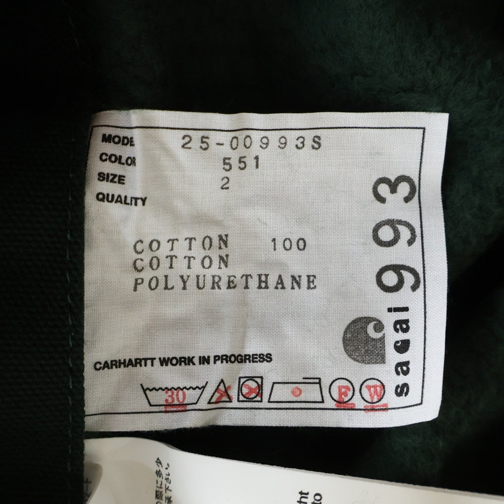 Sacai(サカイ) Carhartt WIP Cotton Jersey Hoodie 25-00993S ×カーハート プルオーバーパーカー フーディー カーキ