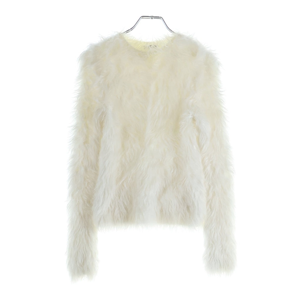 BALENCIAGA(バレンシアガ) FUZZY CREWNECK ファー クルーネック長袖スウェットトレーナー ホワイト レディース