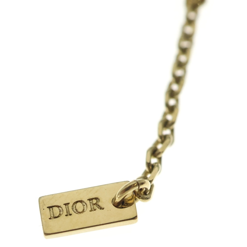 DIOR(ディオール) ラインストーンパヴェクローバー ラウンドネックレス ゴールド レディース