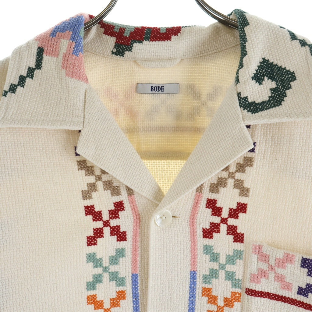 BODE(ボディ) Prisma Overshirt クロスステッチ刺繍 長袖シャツジャケット ベージュ