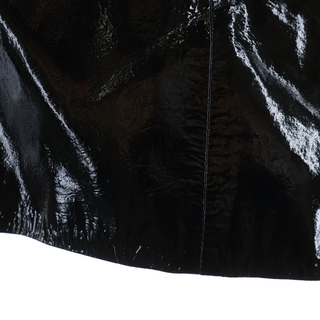 CHRISTOPHER KANE(クリストファーケイン) LEATHER RUFFLE SKIRT PATENT 520322 パテントレザー フリルスカート レディース ブラック