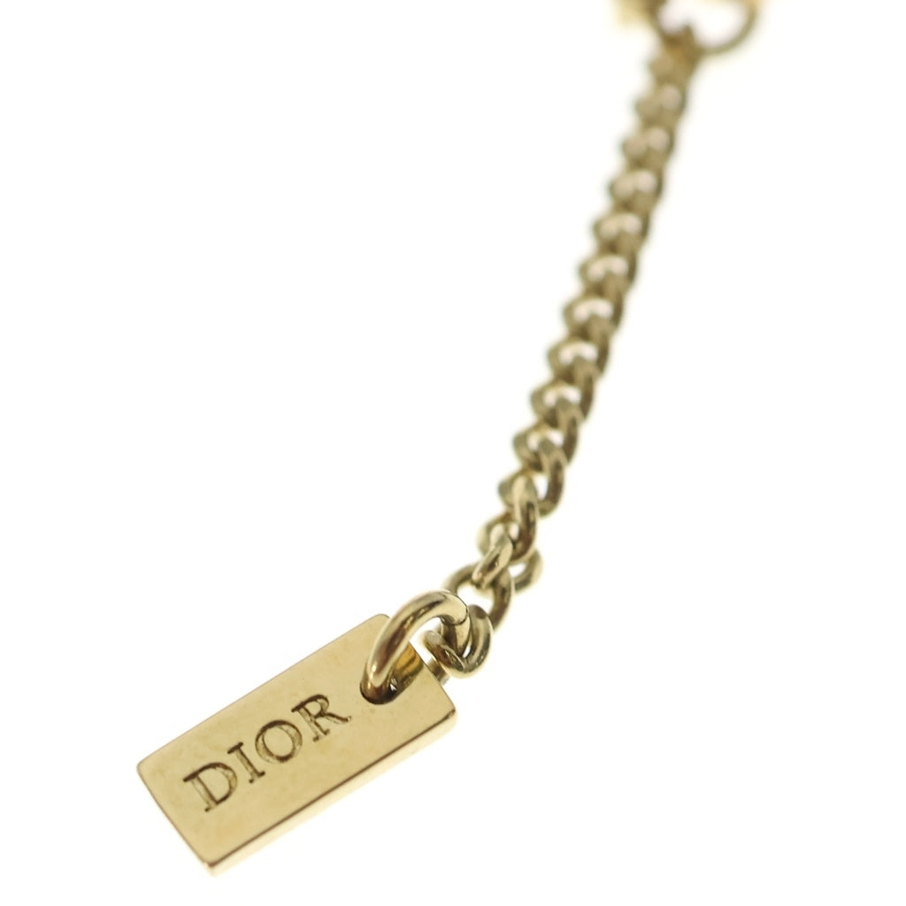 DIOR(ディオール) ロゴモチーフ ラインストーンネックレス ゴールド レディース