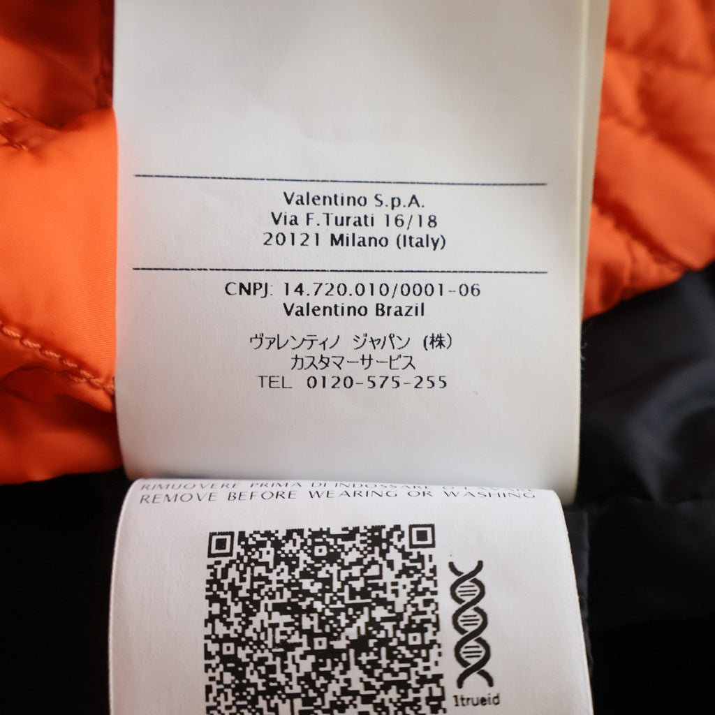 VALENTINO(ヴァレンティノ) SPA HEART JACKET QBCCN00K1LU フローラルハートフリル 中綿ジップアップジャケット ブラック レディース