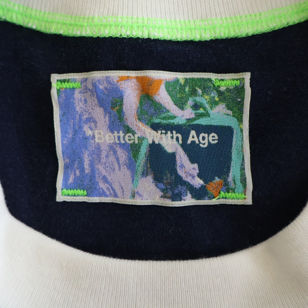 NO BRAND(ノーブランド) BETTER WITH AGE 再構築ドッキング長袖Tシャツ カットソー マルチカラー