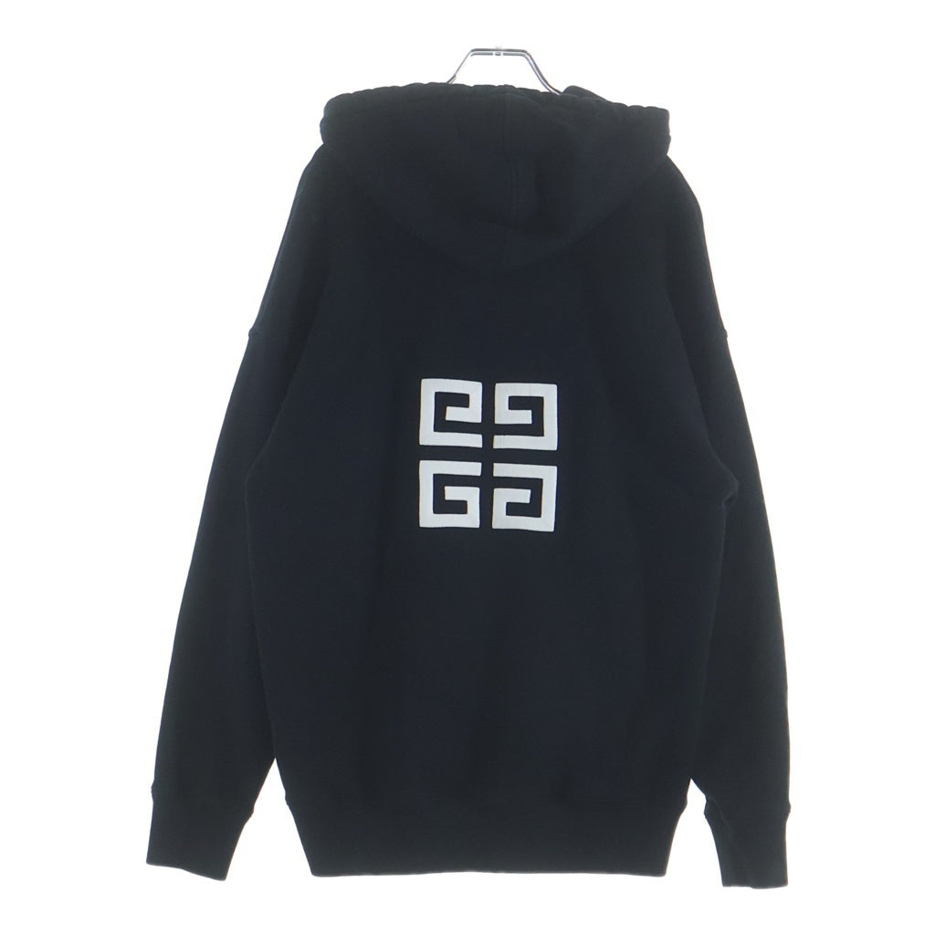 GIVENCHY(ジバンシィ) 4G LOGO SLIM FIT HOODIE BMJ0HC3Y8M ロゴ刺繍 スリムフィット プルオーバーパーカー フーディー ブラック