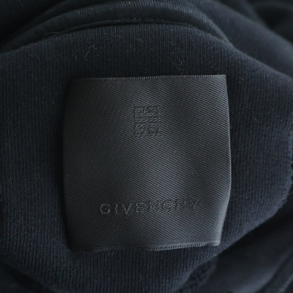 GIVENCHY(ジバンシィ) 4G LOGO SLIM FIT HOODIE BMJ0HC3Y8M ロゴ刺繍 スリムフィット プルオーバーパーカー フーディー ブラック