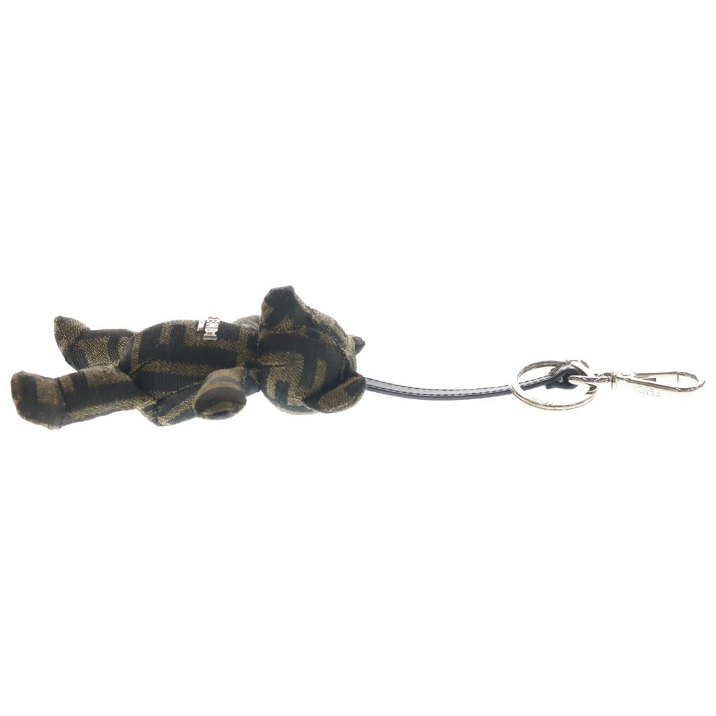 FENDI(フェンディ) TEDDY BEAR CHARM ORSETTO JAQUARD 7AP085 テディベア FF柄 チャーム ストラップ ブラウン レディース