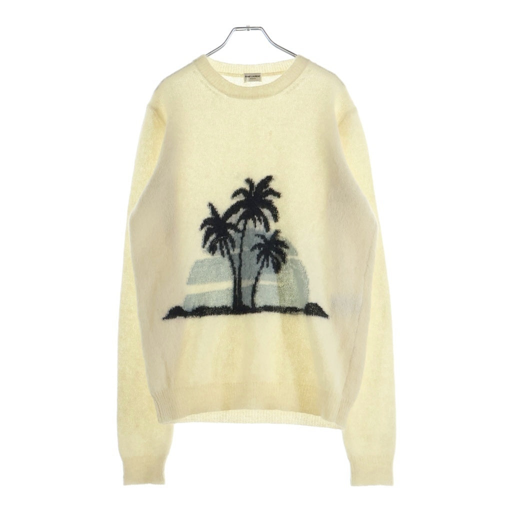SAINT LAURENT PARIS(サンローランパリ) PALM TREE KNIT 503020 YA2OF パームツリー 長袖ニットセーター アイボリー