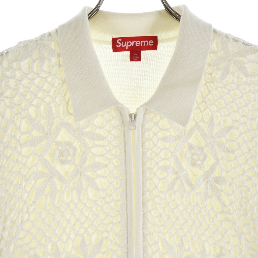 SUPREME(シュプリーム) 25SS Crochet Zip Up Cardigan クロシェット ジップアップカーディガン 長袖 ホワイト