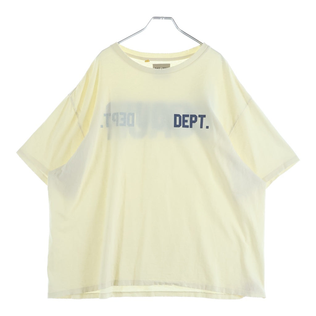 GALLERY DEPT.(ギャラリーデプト) COACH BACK DESTROYED TEE ロゴプリント ダメージ加工 半袖Tシャツ アイボリー