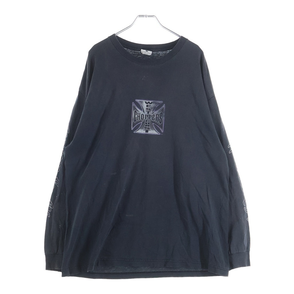 VINTAGE(ヴィンテージ) 90-00s West Coast Choppers Car Print L/S Tee ウエストコーストチョッパーズ カープリント アイアンクロス 長袖Tシャツ カットソー パープル/ブラック