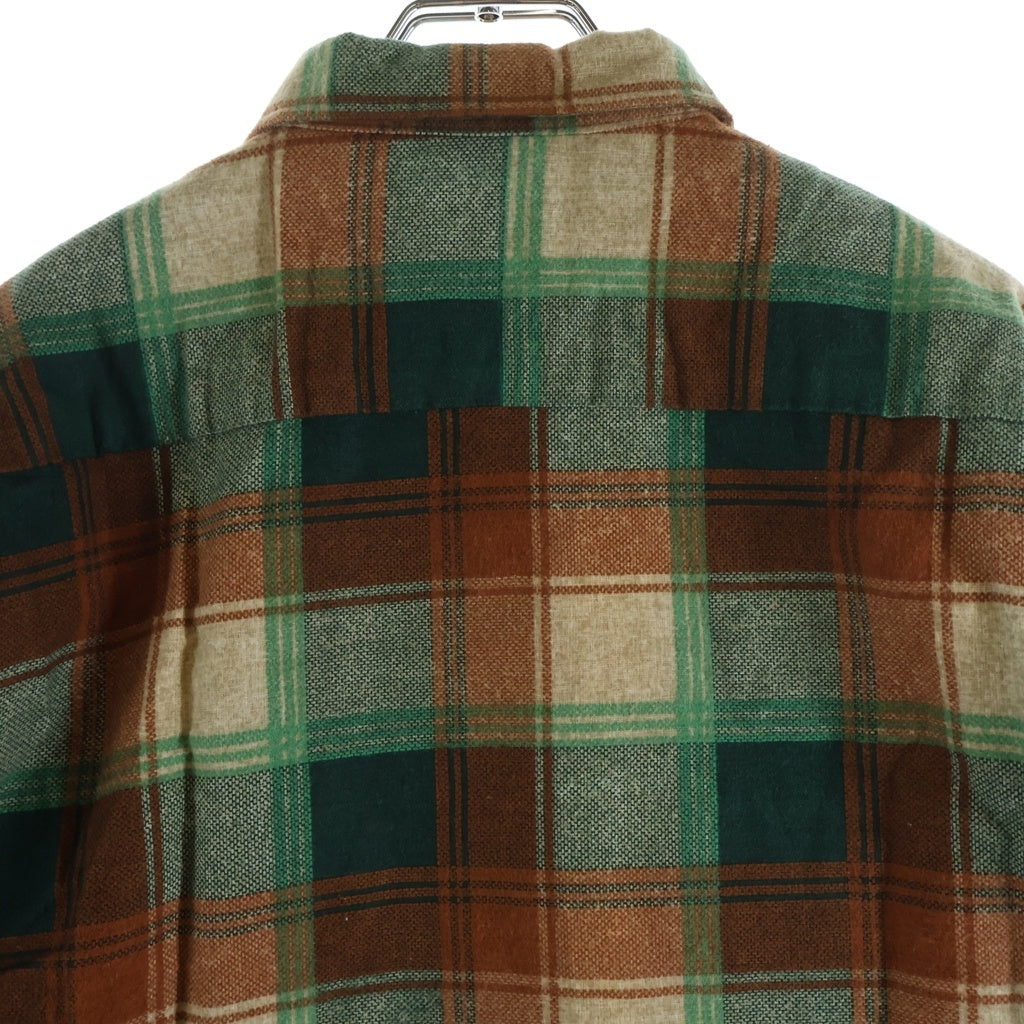 VINTAGE(ヴィンテージ) KOLESPORT Long Sleeve Shirt コールスポーツ プリントネル 長袖チェックシャツ オレンジ/グリーン