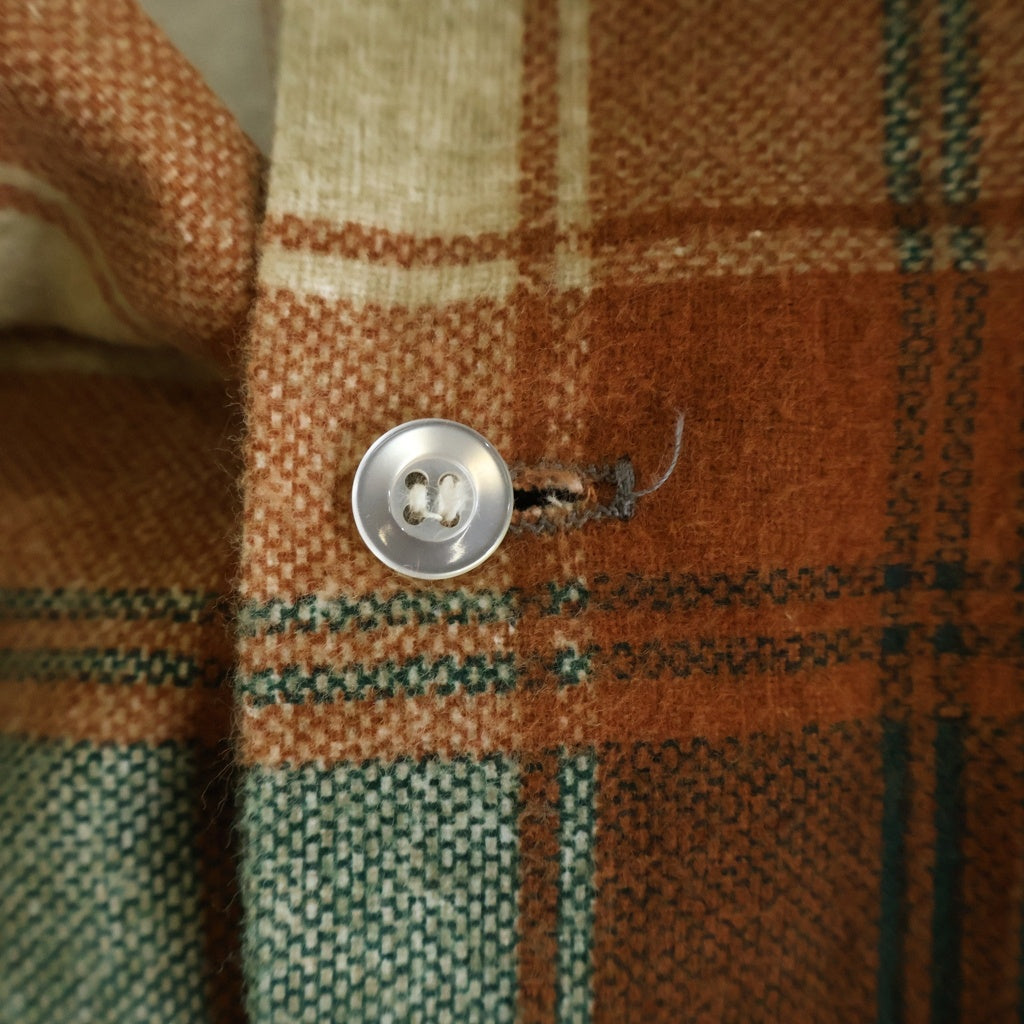 VINTAGE ヴィンテージ KOLESPORT Long Sleeve Shirt コールスポーツ プリントネル 長袖チェックシャツ オレンジ/グリーン VINTAGE(ヴィンテージ) KOLESPORT Long Sleeve Shirt コールスポーツ