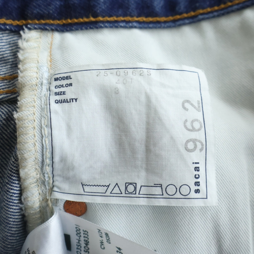 Sacai(サカイ) 25SS ×Levi's Denim Pants 25-0962S ×リーバイス ウルトラバギーデニム パンツ インディゴ 25-0962S