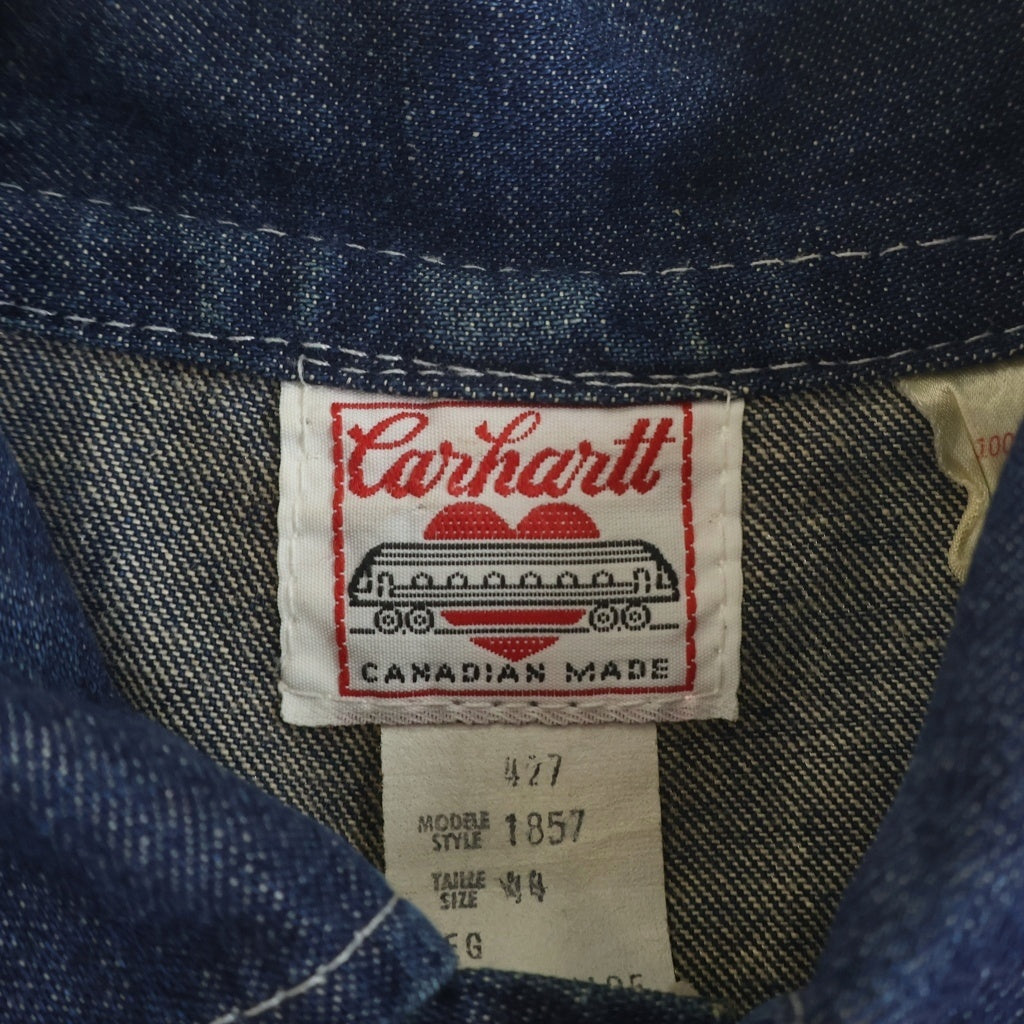 CARHARTT(カーハート) 80s VINTAGE ヴィンテージ ハートタグ カナダ製 復刻 カバーオール デニム ジャケット インディゴ 1857