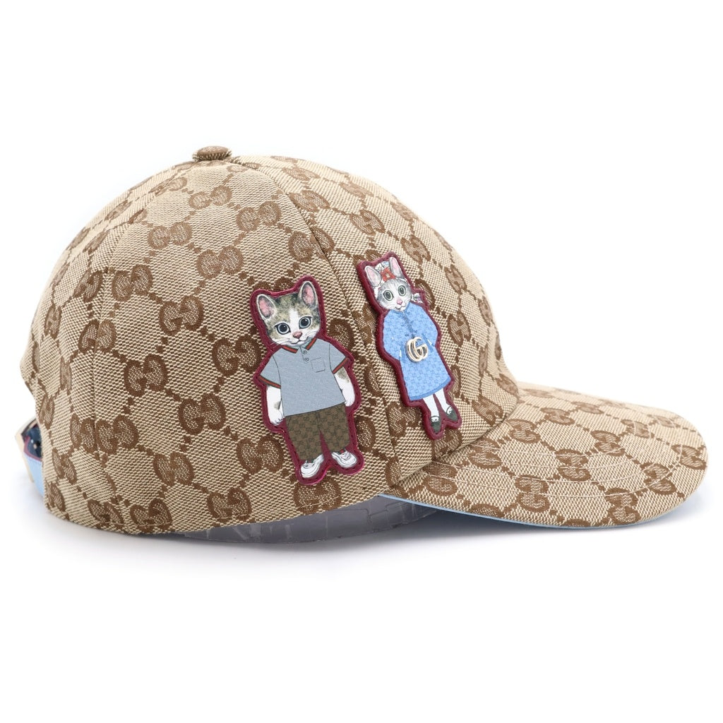 GUCCI(グッチ) 25SS ×Higuchi Yuko GG Canvas Cap ヒグチユウコ GGキャンバス ベースボールキャップ 帽子 ベージュ/ブルー 847862 3HBFT