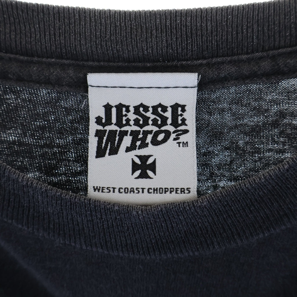 VINTAGE(ヴィンテージ) 90-00s West Coast Choppers Red Flame L/S Tee ウエストコーストチョッパーズ レッドフレイム アイアンクロス 長袖Tシャツ カットソー ブラック