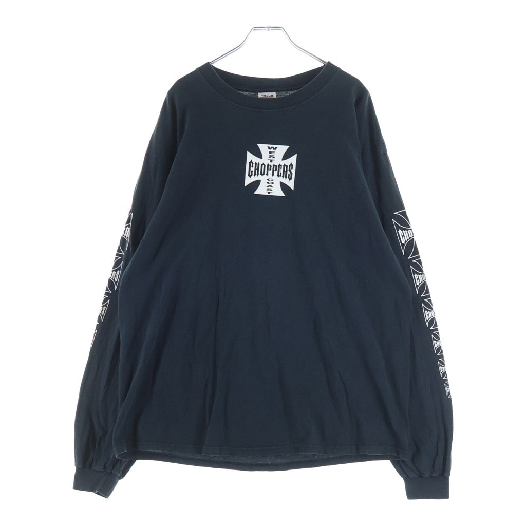 VINTAGE(ヴィンテージ) 90-00s West Coast Choppers L/S Tee ウエストコーストチョッパーズ アイアンクロス アンビルタグ 長袖Tシャツ カットソー ブラック