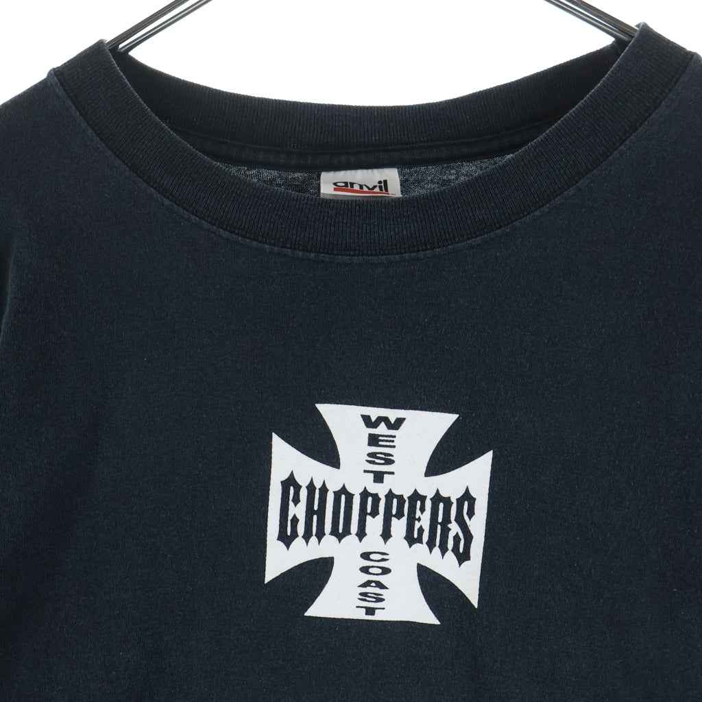 VINTAGE(ヴィンテージ) 90-00s West Coast Choppers L/S Tee ウエストコーストチョッパーズ アイアンクロス アンビルタグ 長袖Tシャツ カットソー ブラック