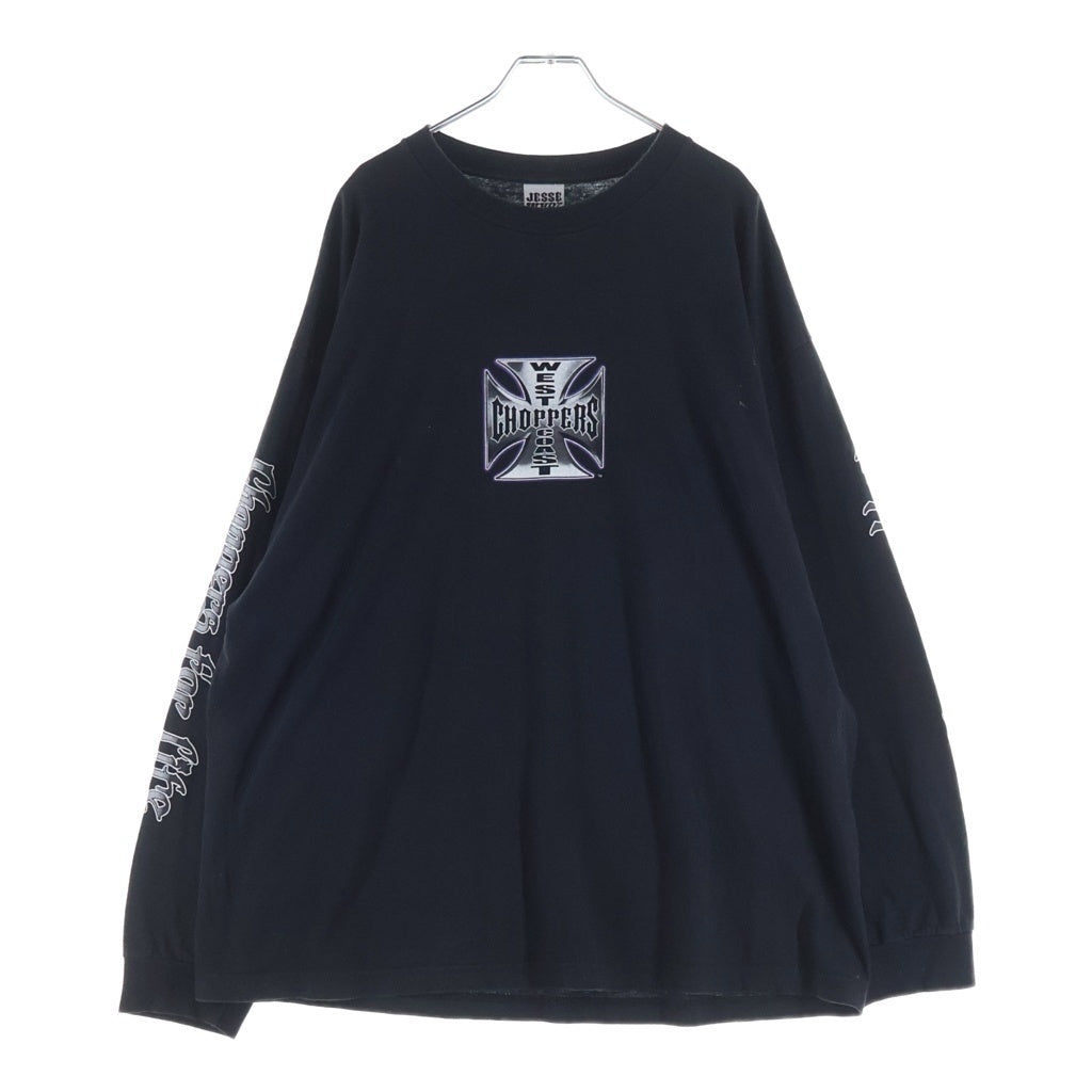 VINTAGE(ヴィンテージ) 90-00s West Coast Choppers L/S Tee ウエストコーストチョッパーズ アイアンクロス 長袖Tシャツ カットソー パープル/ブラック