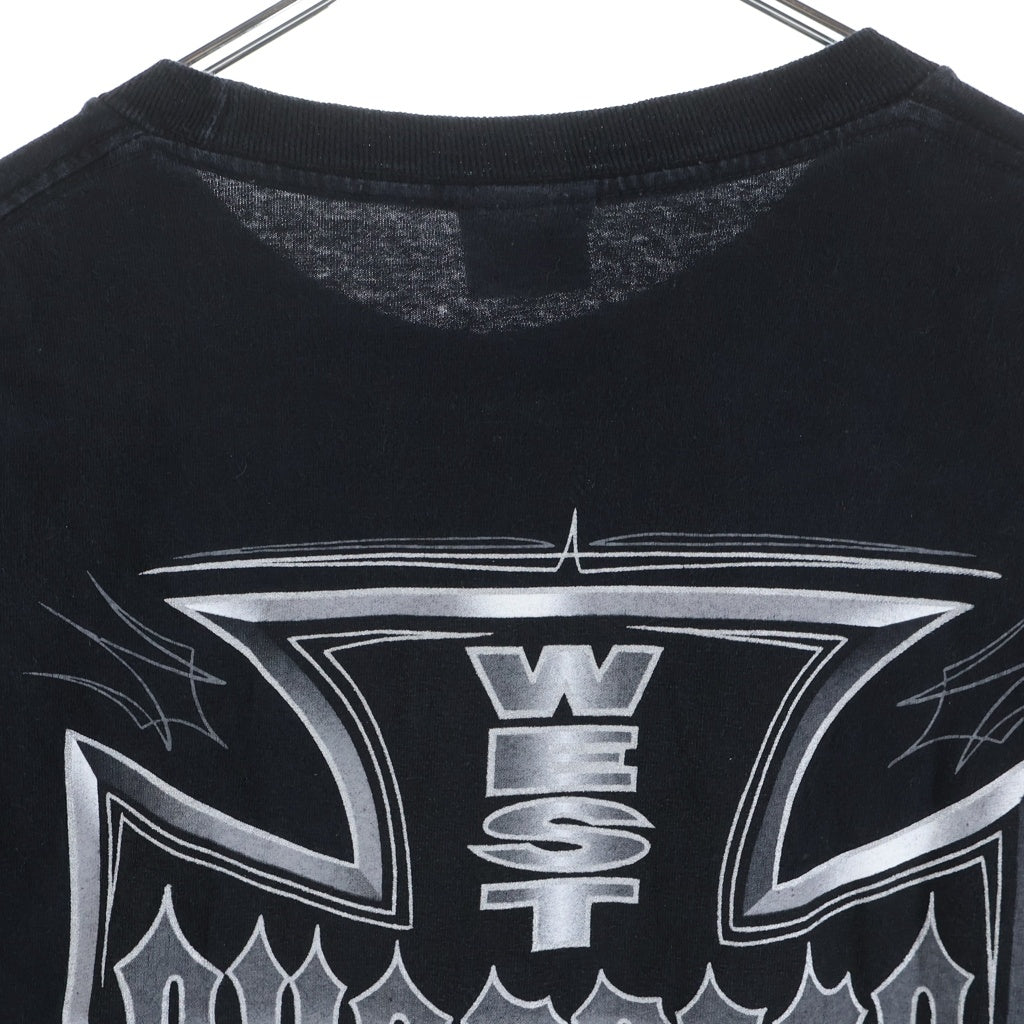VINTAGE(ヴィンテージ) 90-00s West Coast Choppers L/S Tee ウエストコーストチョッパーズ アイアンクロス 長袖Tシャツ カットソー シルバー/ブラック