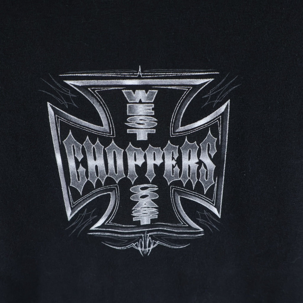 VINTAGE(ヴィンテージ) 90-00s West Coast Choppers L/S Tee ウエストコーストチョッパーズ アイアンクロス 長袖Tシャツ カットソー シルバー/ブラック