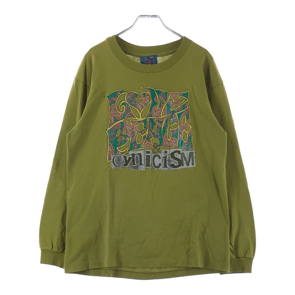 VINTAGE(ヴィンテージ) 90s CYNICISM アナーキック 長袖Tシャツ カットソー グリーン