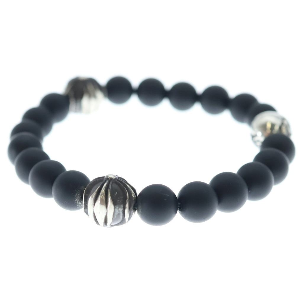 CHROME HEARTS(クロムハーツ) 8mm BEAD ビーズオニキスビーズブレスレット ブラック/シルバー